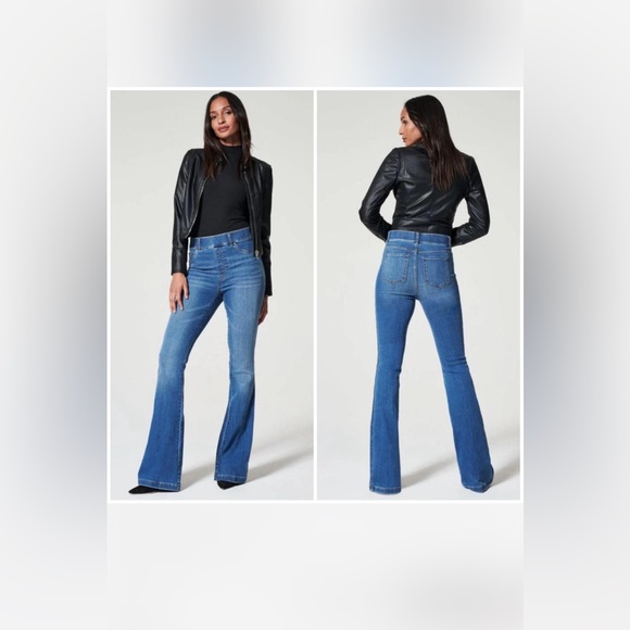 SPANX Denim - Spanx EveryWEAR FLARE High-Rise Stretch-Denim Jeans
